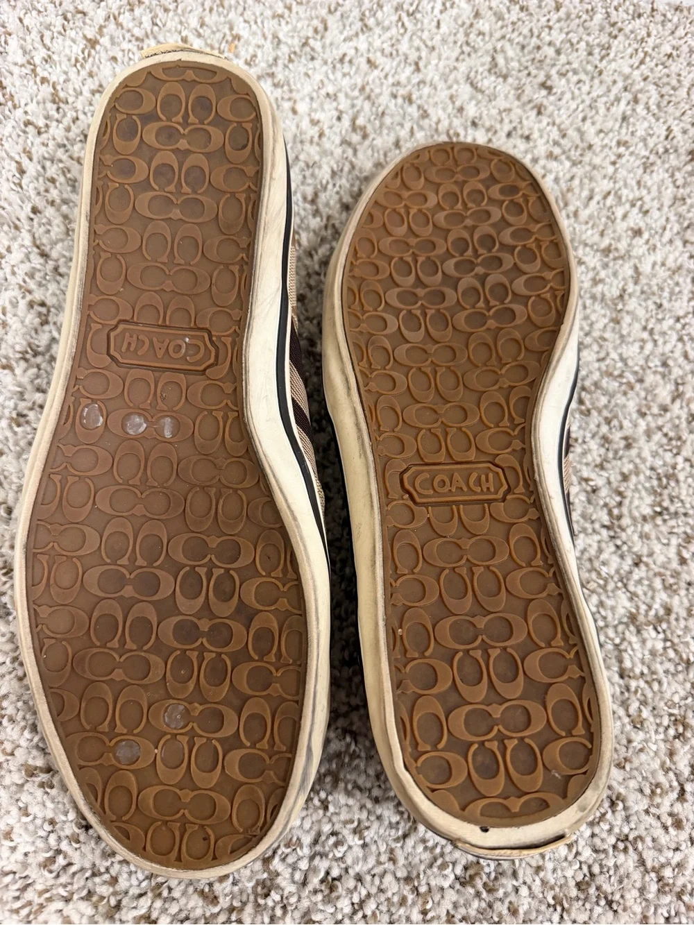 Women’s Coach Slip-On Shoes in Brown and Tan